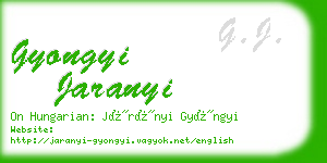 gyongyi jaranyi business card